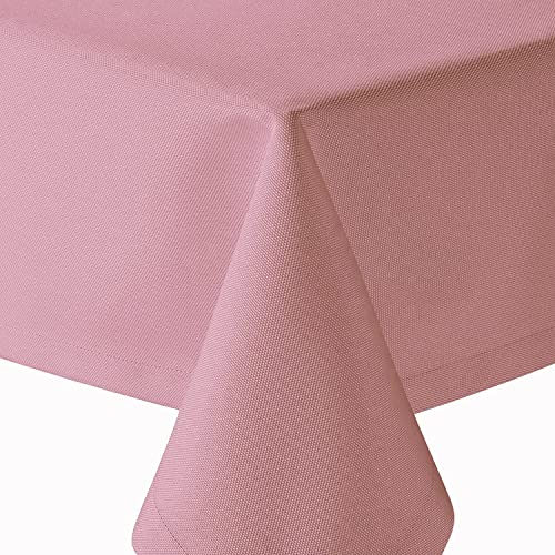 Tischdecke | Altrosa - Eckig - 110x180cm | Gartentischdecke | Outdoor-Decke | Lotus-Effekt | Leinen-Optik | Schmutzabweisend
