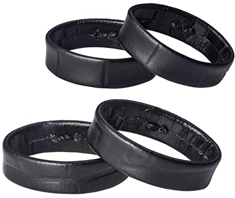 WOCCI 22mm Lederarmband Halter, Schlaufe, Ringe für Uhrenarmband (Schwarz)