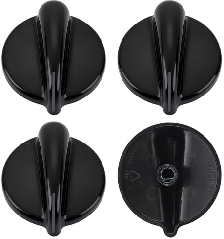4Pcs WB03T10236 Burner Control Knob, Gas Cooktop Knobs Black for GE Range/Cooktop/Stove, Not Universal