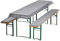 DILUMA | Bierbankauflagen Set Karo Grau | 1x Tischdecke 240x70 cm für 220x50 cm Biertische und 2X gepolsterte Bierbankauflage 220x25 cm | Auflagen Set für Bierzeltgarnitur | Gepolstert, ÖkoTex100