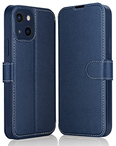 ELESNOW Case for iPhone 14 Plus, Premium Leather Wallet Flip iPhone 14 Plus Phone Case Card Holder Cover Magnetic Closure Compatible with Apple iPhone 14 Plus (Deep Blue)