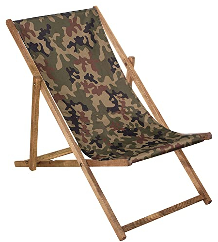 SPRINGOS Liegestuhl Gartenliege Klappstuhl aus Holz imprägniert klappbar Relaxliege Campingstuhl Strandstuhl Buchenholz