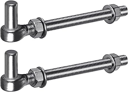 Insaga Tor Scharnier M16, 2er Schwerlast Feld Torscharnier 16mm Haken zu Bolzen Pin Aufhänger Edelstahl Metall Garten Torangel für Bauernhof Tor/Gartentor/Zauntor/Holzzaun/Einfahrt, 440lbs, 20cm