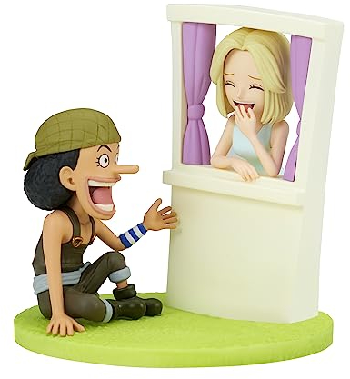 Banpresto BP88702P Figura de Acción Usopp&Kaya One Piece World Collectable, Log Stories, 7 cm, Multicolor