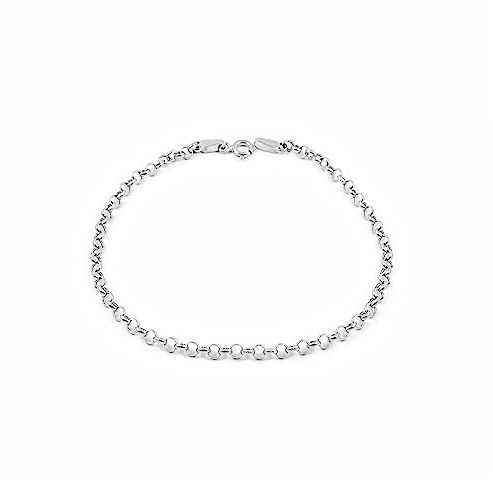 Monde Petit Damen Rolo (3 mm) Armband Weißgold 18k - Geschenkbox - Garantiezertifikat