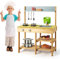 COSTWAY Cocina Infantil de Madera, Juego de Cocina de Exterior con Caja de Agua Desmontable, Grifo Realista y Fregadero Desmontable, Divertida Cocina de Juguete de Patio para Niños y Niñas (Natural)