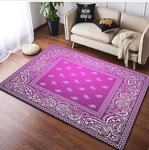 ICOBES Mehrfarbige Bandana-Muster-Teppiche Läufer-Teppich-Bodenteppich Türmatte Tischmatte Picknick-Yoga-Gebetsteppich 60X90Cm