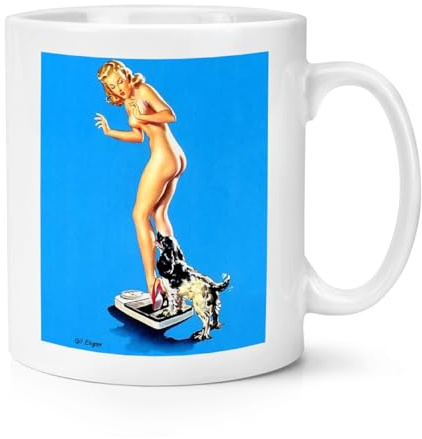 A Pleasing Discovery Pin Up Girl 10oz Mug Cup by Gil Elvgren Reproduction Print