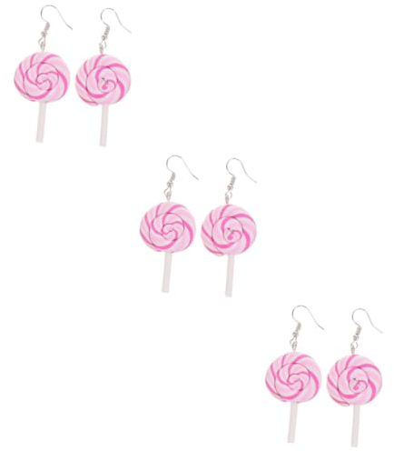 12 Stk Lange Baumelnde Ohrringe Lutscher Baumeln Regenbogen-ohrringe Lutscher- Regenbogen-lollipop- Lustige Bonbon- Mode Lange Fräulein