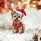2D-Acryl-Weihnachtsschmuck, niedliches Yorkshire-Terrier-Geweih für Weihnachtsbaumdekoration, lustige Weihnachtskugeln, Strumpffüller, Haustier-Hunde-Geschenke