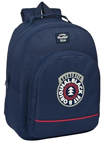 Blackfit8 AUTHENTIC Rucksack, anpassbar, Trolley, Rucksack, ideal für Kinder unterschiedlichen Alters, recycelbarer Stoff, vielseitig einsetzbar, Qualität und Stärke, 32 x 15 x 42 cm, Marineblau,