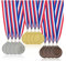 Vueinrg 12 Stück Medaillen Kinder Metall Gold Silber Bronze Medaillen Kindergeburtstag mit Gravur Trophäen Gewinner Medaillen Olympia Medaillen mit Band für Kinder Sport Fußball Wettkämpfe