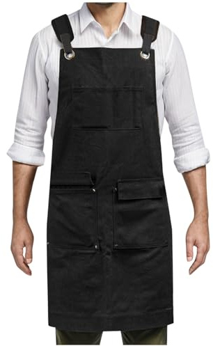 Arbeitsschürze Herren Werkstatt Canvas Wasserdicht Einstellbar Schürzen Männer Handwerker Tischler Maler Barkeeper Schreinerschürze Gartenschürze