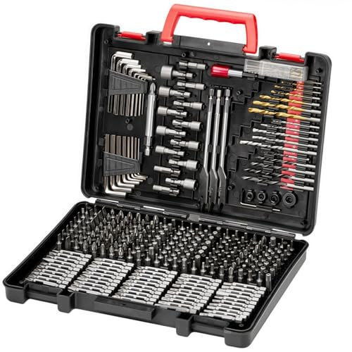 318tlg Professional Bohrer Set - Bohrer und Bit Set, mit Bohren & Schraubendreherbits & Löcher Bohren & Sechskantschlüssel & Aufbewahrungsbox, für Holz, Stein und Metall