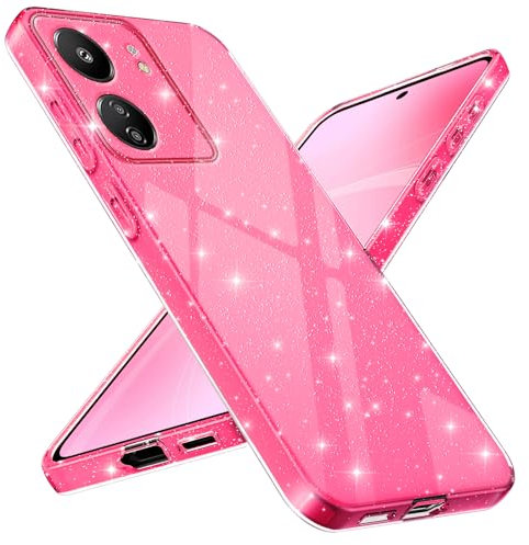 Paitech für Xiaomi Redmi 13C / Poco C65 Hülle Glitzer, Weiche TPU Silikon Handyhülle für Redmi 13C Dünne Flexible Stoßfeste Kratzfest Schutzhülle Case für Frauen und Mädchen, Rosa
