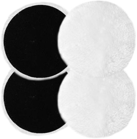 Batheidon Lambswool Polishing Covers with Velcro Fastening, Polishing Attachment Compatible with Bosch Random Orbital Sanders, High-Quality Polishing Pads for Car Paint, Headlights, Wood and Cork