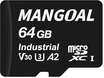 64GB Industrial Grade microSD Card | U3 A2 V30 High Speed Memory Card with Adapter, Support Ultra HD 4K Video Recording