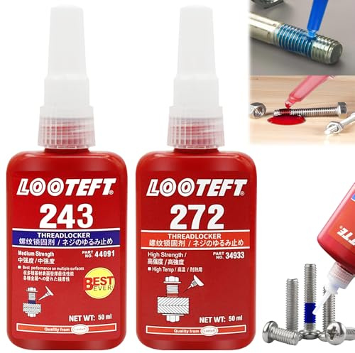 Frein Filet Bleu & Rouge 2×50 ml – Frein Filet Moyen & Haute Résistance | Colle Anaérobie pour Filetages Métalliques, Boulons & Fixations, Anti-Desserrage & Anti-Fuite
