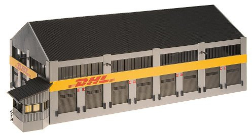 Faller FA130981 130981 DHL Logistics Center HO Scale Building Kit Other License Bauset, One Size, Grau, Rot