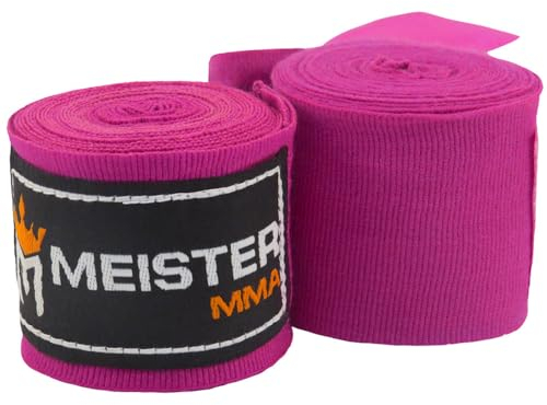 Meister Junior 108 (274 cm) Semi-Elastische Handbandagen für MMA & Boxen (Paar) - Lila