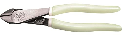 Klein Tools D200028GLW Pliers, Hi-Viz Diagol Cutting Pliers with Short Jaws and Glow in The Dark Handles, 8-Inch