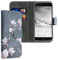 kwmobile Wallet Case kompatibel mit Samsung Galaxy A3 (2017) Hülle - Cover mit Ständer und Kartenfächern - Magnolien Taupe Weiß Blaugrau