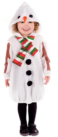 Fun Shack Weiß Schneemann Kostüm Kleinkinder, Schneemann Kostüm Kinder, Schneemann Kostüm Baby, Kinderkostüm Schneemann, Faschingskostüm Schneemann 1-2 Jahre