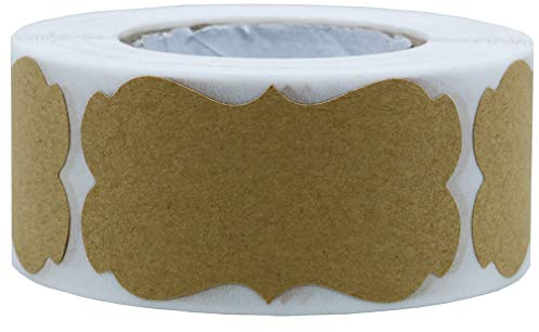 REYOK 300Pcs Geschenk-Etiketten aus natürlichem Kraftpapier, 3,2 x 5,8 cm1 Zoll Runde,Braun Kraft Weihnachten Geschenk Anhänger Aufkleber