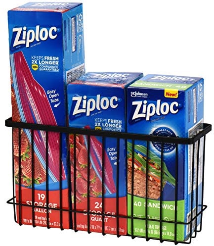 Toplife Wall and Door Adhesive Kitchen Wrap Organiser Rack, No Drilling Required, Black