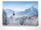 Traumhafte Winterbilder im Groß-Format 120x80cm, Kirche im Winter - als großes XXL Leinwandbild. Wandbild als Hintergrund und Deko für Wohnzimmer & Schlafzimmer. Aufgespannt auf Holzrahmen