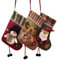 Nikolausstiefel Deko, 3 Weihnachtsstrümpfe für Kamin, Nikolausstrumpf zum Befüllen, Hängende Strümpfe für Weihnachtsdeko, Socken Geschenktüte Süßigkeitenbeutel, mit Weihnachtsmann, Schneemann, Rentier