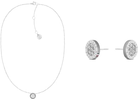 Tommy Hilfiger Damen Schmuckset, Silber, 2780568/Ohrring, Kette, Ohrringe, Klassische Eleganz, Klassisch, Feste Anlässe, Alltagstauglich (Everyday Wear), Schmuck-Set