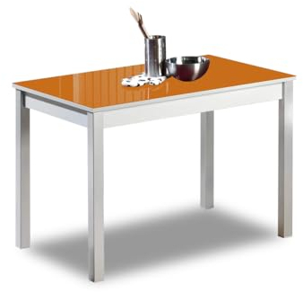 ASTIMESA Mesa de Cocina, Metal, Naranja, 90x50cm