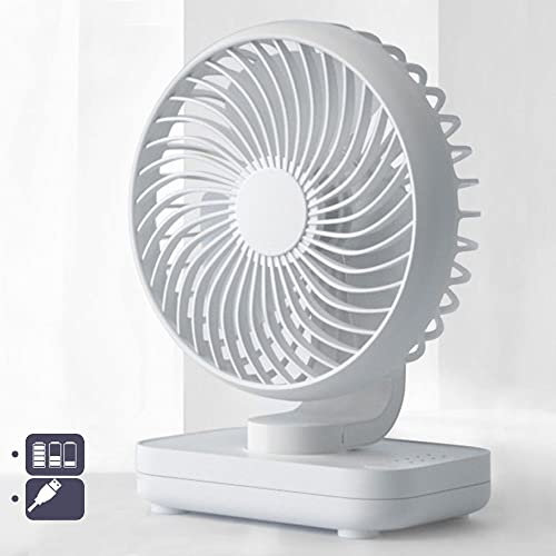KOWAKA Desk Fans, 13.8cm Portable USB Mini Tabletop Fan with 4000mAh Battery for Home, Office, Quiet Operation for Bed Desk and Table