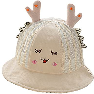 GNGR Hirsche 3D Eimer Sonnenschutz Jungen Comic-Hut-Kappe Mädchen Baby Säuglingsbabypflege Babymützen Junge 0 6 Monate