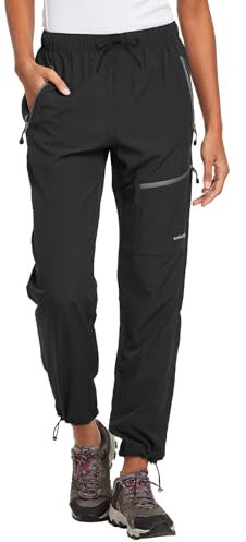 BALEAF Pantaloni da donna Capri per attività all'aria aperta, impermeabili, ad asciugatura rapida, leggeri, con protezione dai raggi UV UPF 50 e tasche dotate di cerniera, XXXL