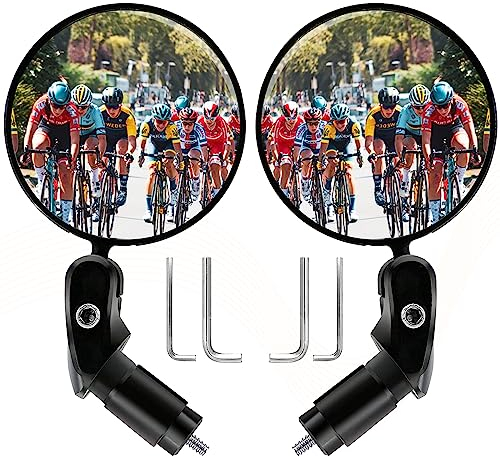 Fahrradspiegel für Fahrrad Lenker 17.4-22 mm, Klappbar 360°Drehbar Rückspiegel Fahrrad Universal Weitwinkel Fahrrad Spielgel für Ebike, Fahrrad, Mountainbike, Rennräder (2 Stück)