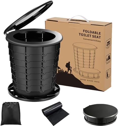 Astis Toilette Portable Camping, Toilette Camping Pliables, WC Portable pour La Randonnée Les Excursions, Toliet pour Hommes et Femmes, Seau Hygiénique pour Voiture, pour La Randonnée Les Excursions