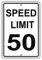 Panneau d'avertissement de limitation de vitesse de 50 km/h, lettres noires, zone de ralentissement, panneau de signalisation routière en aluminium 30,5 x 40,6 cm