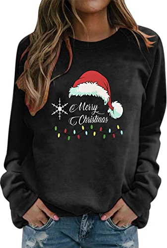 NNGOTD Grinch Pullover Damen XXXL Sweatshirt Damen Marine Damen Hoodies mit sprüchen Jacke kariert Damen Winter mit Fell Damen Gilet Weste Langarmshirt weiß Damen 3er Pack weihnachtsmann Blusen