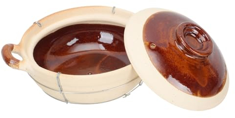 Milisten Brasiera Con Coperchio Pentola Di Terracotta Pentola Da Cucina Casseruola Pentola Di Stufato Pentola Donabe Cuoci Porridge Pentole Argilla Vecchio Stile Fornello Lento Individuale