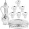 Cabilock Turkish Coffee Tea Pot Set Silver Water Kettle Teapot Arabic Tea Pitcher Buddhist Offering Cup Goblets Chalices Narrow Spout Drip Tea Pot for Tea Party