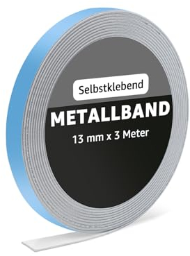 Metallband selbstklebend für Tonies Figuren Regale Ferroband Magnetband für Magnete Eselbstklebend isenband Stahlband (13 mm, 3 M)