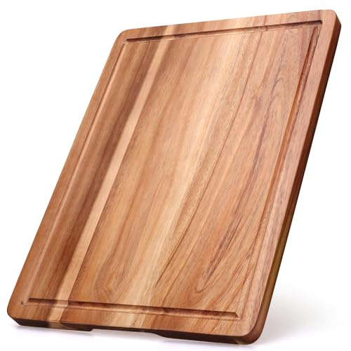Gtencemen Schneidebretter aus Akazienholz für die Küche, Schneidebrett aus Holz mit Seitengriff und Saftrille, 38,1 x 27,9 cm, Tranchierbrett, Metzgerblock, Käse-Charcuterie-Bretter für Fleisch, Obst
