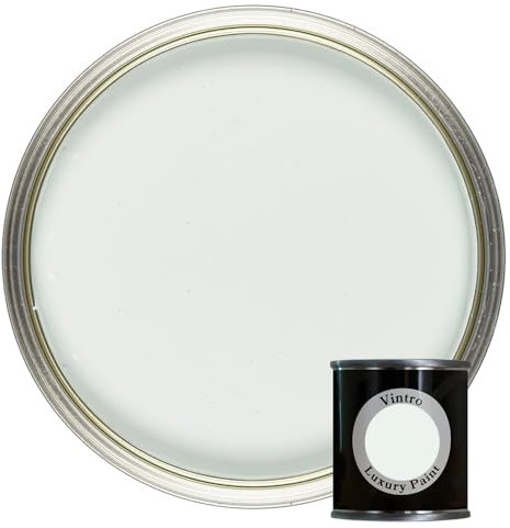 Vintro Paint | Luxury Matt Emulsion | Smooth Chalky Finish | Multi Surface Paint | for Walls, Ceilings, Wood and Metal | 125ml (White/Hint of Green - Honeydew)