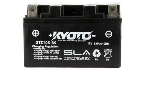 KYOTO Batería YTZ10 YTZ10S YTZ10S-BS precargada compatible con Yamaha MT-09 Tracer MT-07