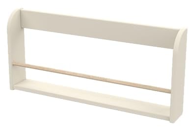 Flexa DOTS Kinder Bücherregal aus Holz | Wandregal Kinderzimmer | Bücher-Organizer mit Ablage | Eschenholz & MDF | Kinderregal für Buchaufbewahrung für Kinderzimmer Spielzimmer | Farbe: Crème