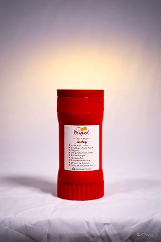 Ecopot jaune, Pot Alimentaire Réutilisable pour Sauces, Antigaspi, Dose de 30 grammes, 2 Couleurs (Rouge) (Rouge)