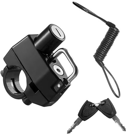KVAEY Lot de 2 verrous de casque de moto et câble, antivol multifonctionnels, antivol pour casque de moto, scooter, vélo, accessoires de moto