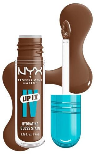 NYX Professional Makeup Feuchtigkeitsspendender Lipgloss und Lip Stain, Bis zu 12 Stunden Pflege, Lip IV Hydrating Gloss Stain, Farbe: Splash N Spice